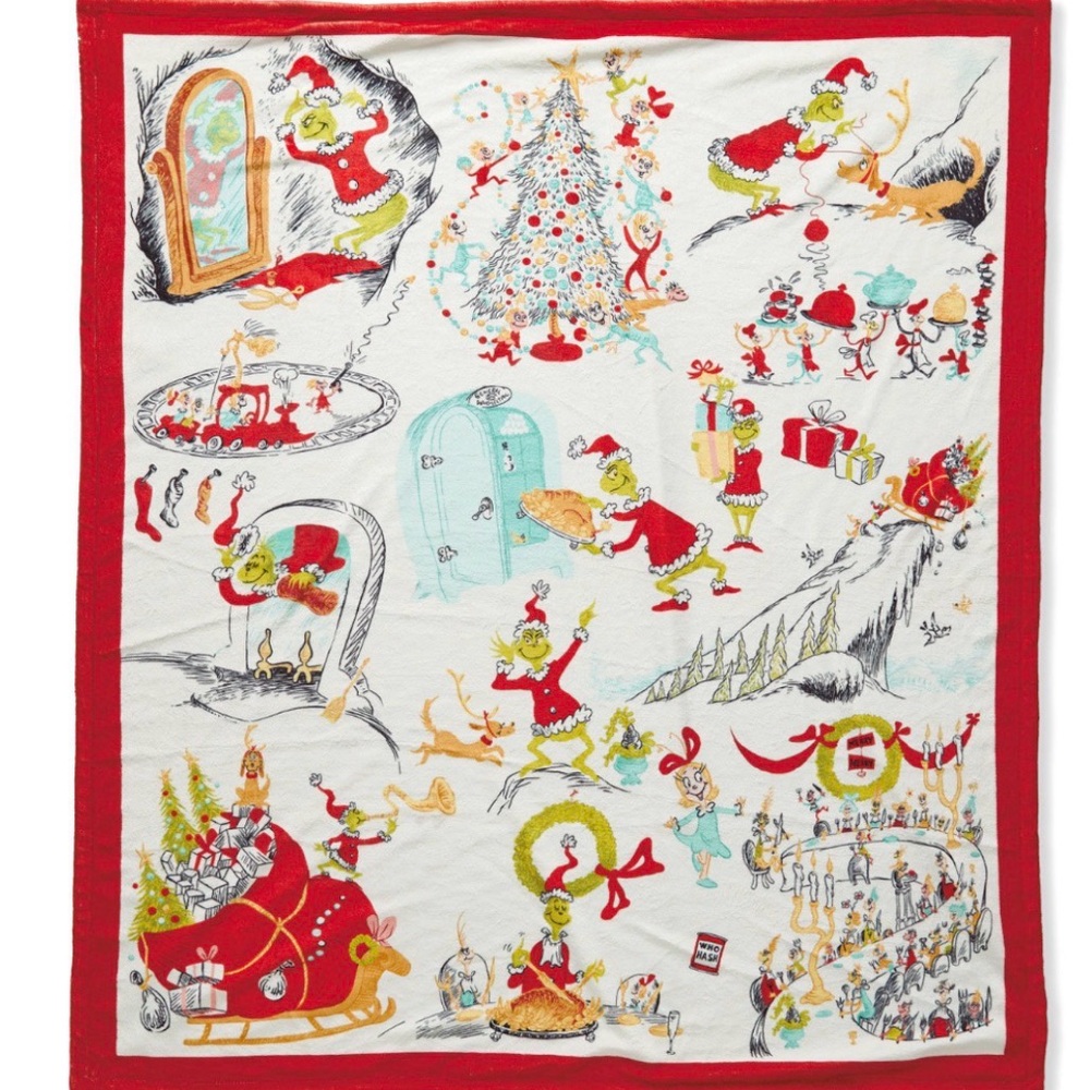 2025 HALLMARK DR. SEUSS THE GRINCH THROW BLANKET 60" X 50" NEW W/TAG Christmas